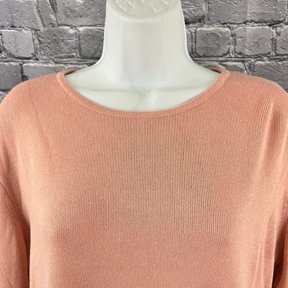 Whisper Knit By Louis Dell Olio Womens Pink Pearl Sleeve Sweater Size L NEW - Picture 5 of 6